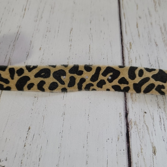 Leopard Print Vintage 80's 90's Velvety Choker Women's One Size 16" - Picture 3 of 7